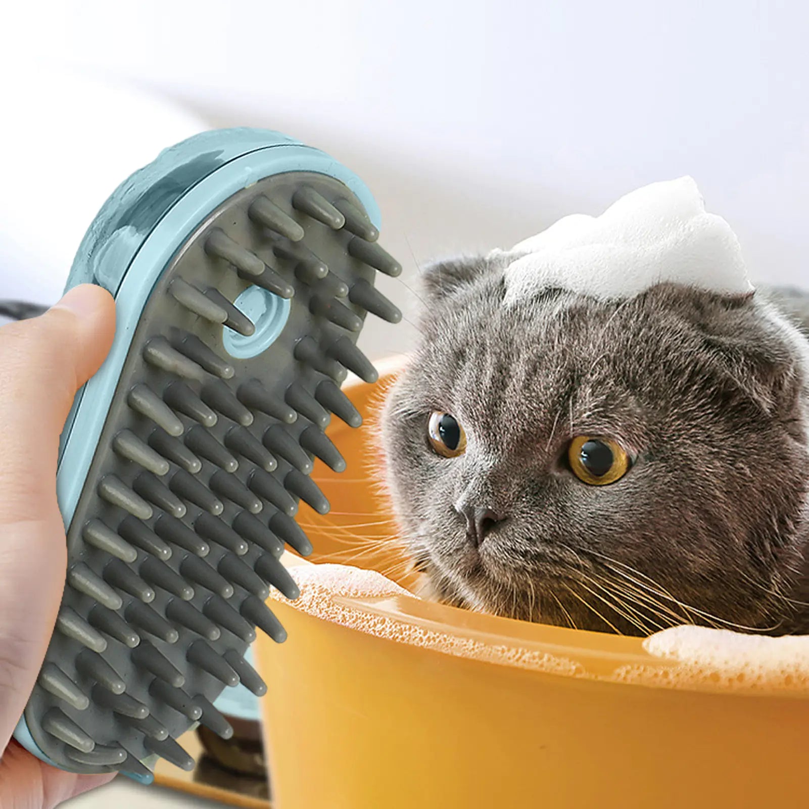 Silicone Bath Brush for Dogs with Shampoo Dispenser