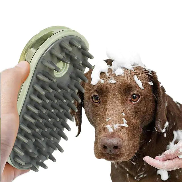 Silicone Bath Brush for Dogs with Shampoo Dispenser