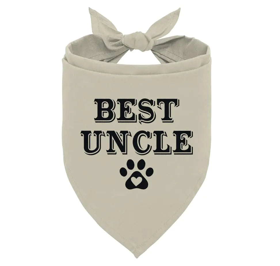 Best Uncle Dog Bandana Apricot Gray Dog Bandana Funny Cute Dog Bandana Pet Dog Scarf Accessories Pet Dog Triangle Scarf Gift for Dog Lover Dog Bandana for Small Medium Large Dogs (D26)