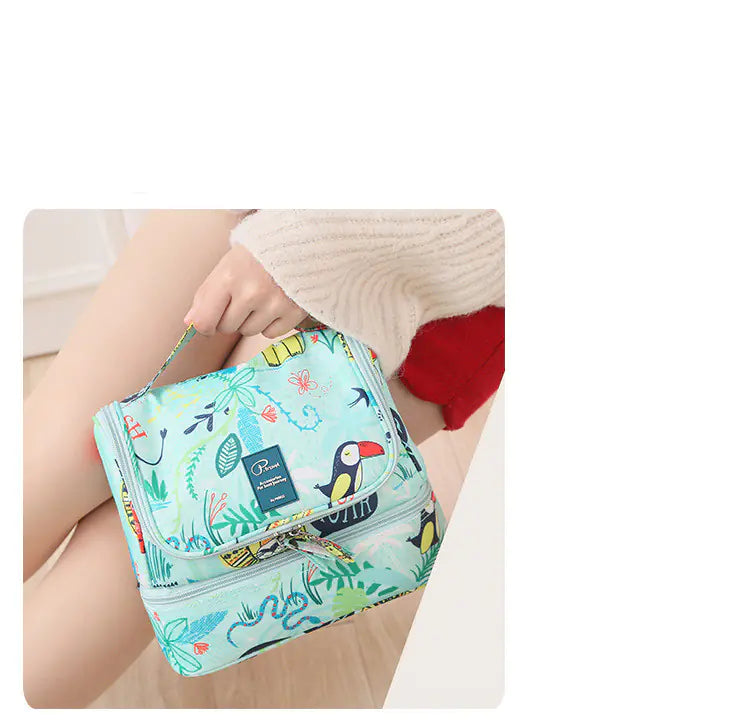 Large Capacity Waterproof Makeup Bag with Print