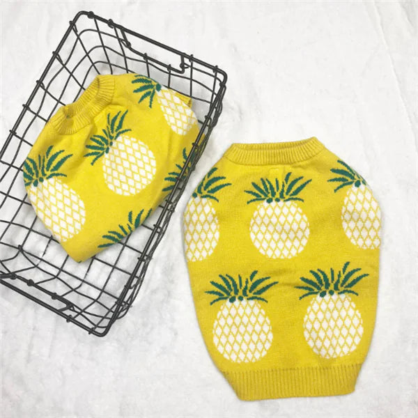 Cute Warm Dog Sweater - Pineapple Knit Design