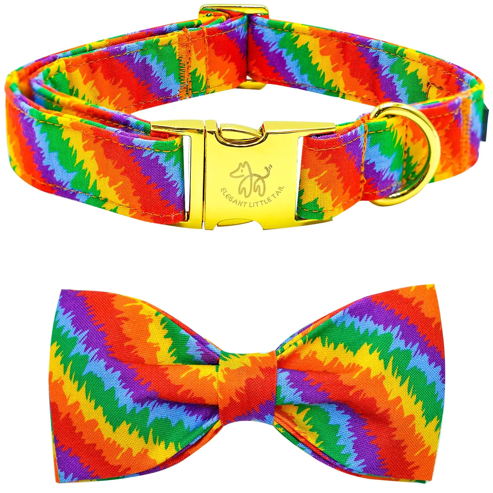 Elegant little tail Dog Collar Rainbow Dog Collar Pet Collar LGBT for Pride Month Pet Collar Dog Girl Boy Adjustable Dog Collar for X-Small Dogs