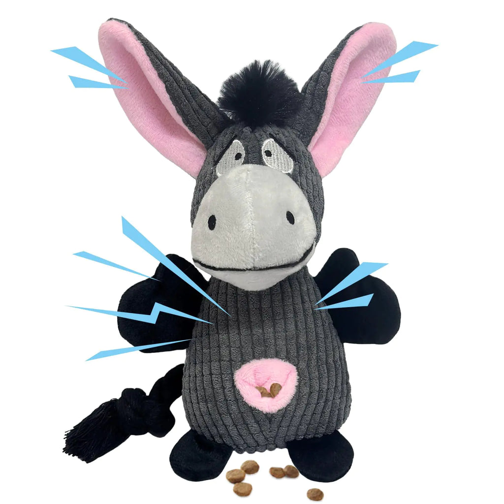 Guiding Star Dog Toys Puppy Toys Cute Pet Toys Squeaky Donkey Dog Toy with Crinkle Paper Plush Dog Stuffed Animals Chew Toy with Cotton Rope Dog Toys to Keep Them Busy for Small Medium Large Dogs