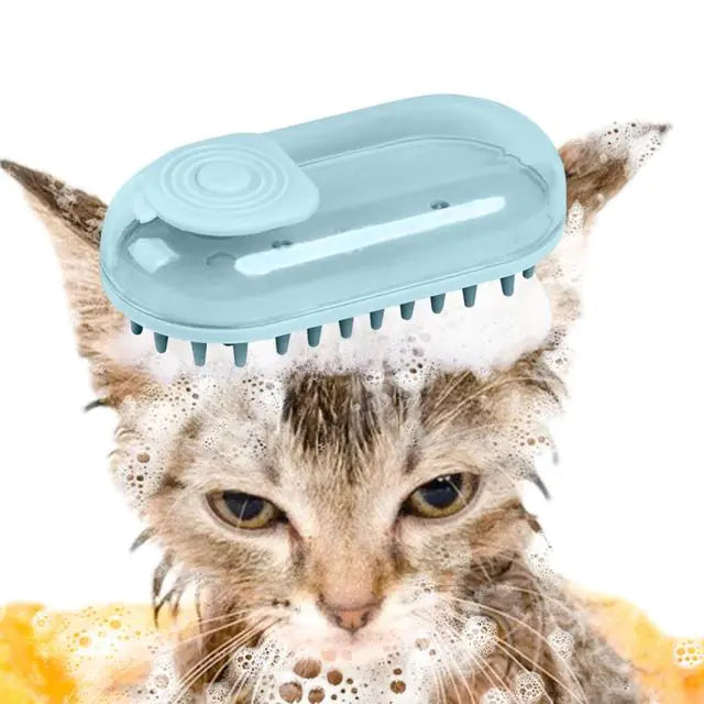 Silicone Bath Brush for Dogs with Shampoo Dispenser